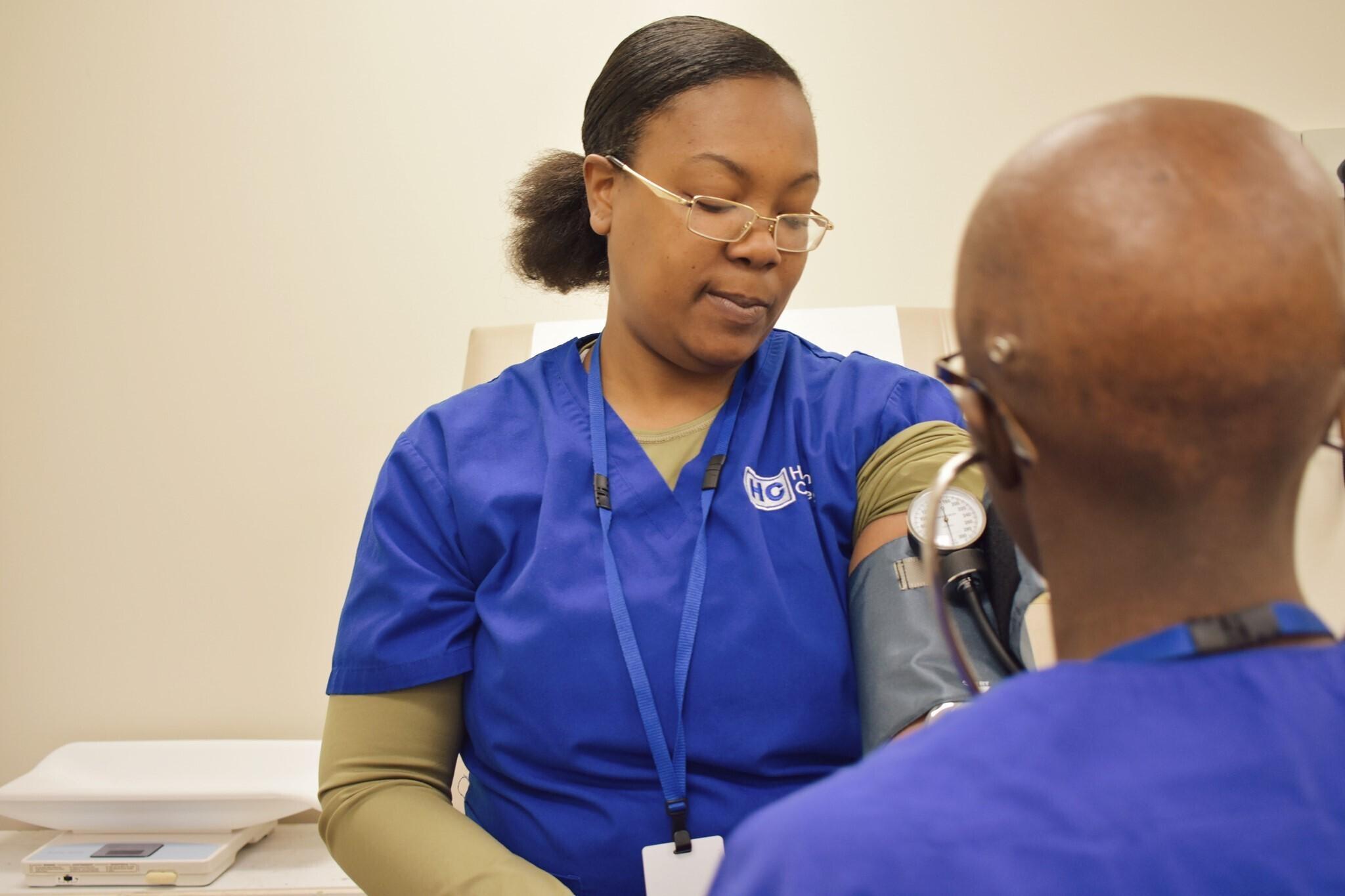 Helms Career Education medical student working in the classroom