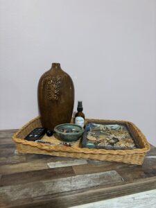 Goodwill home decor tray and vase organization station