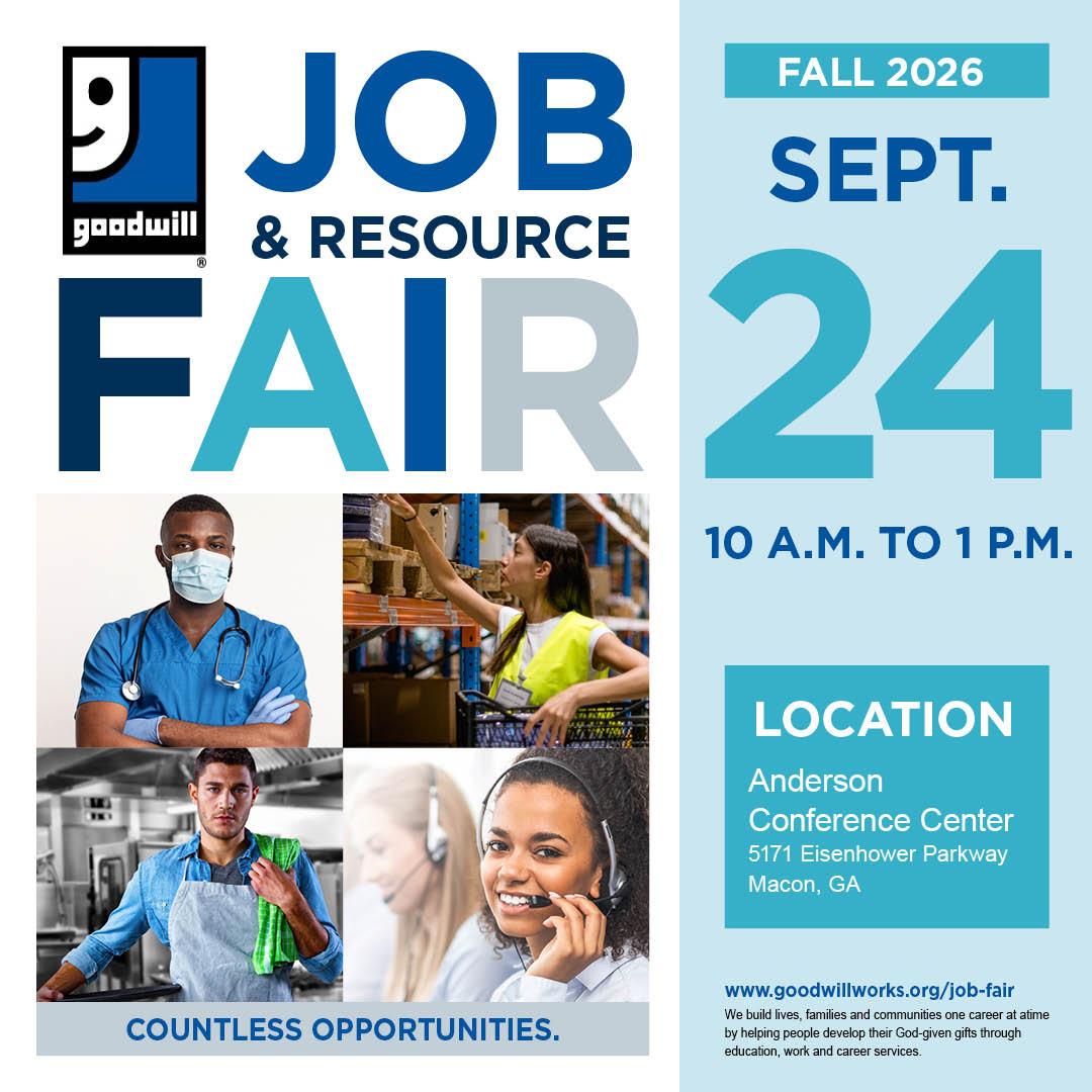 Macon job fair poster for Goodwill